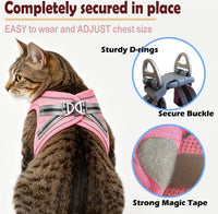 Cat Harness and Leash Set - pink-2 / Large(chest:16''-20'') - image 3