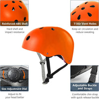 Skateboard Helmet Impact Resistance Ventilation for Youth & Adults – Fun for Kids & Family - Orange / Medium - image 3