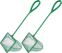 Mogoko 2 Pack Aquarium Net Fish Net Small Net Multi-Size Fine Mesh - 1. Green / 4 Inch