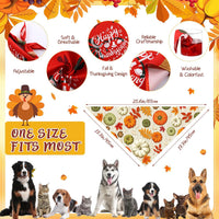 Pack of 60 Thanksgiving fall dog bandanas in 30 patterns made of polyester - view 2