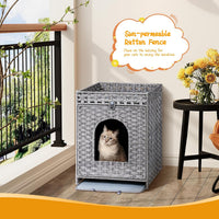 Snughome Cat Litter Box Enclosure Furniture Hidden with Cat Litter Mat - Grey / 20.87"L x 16.93"W x 22.44"H - image 4