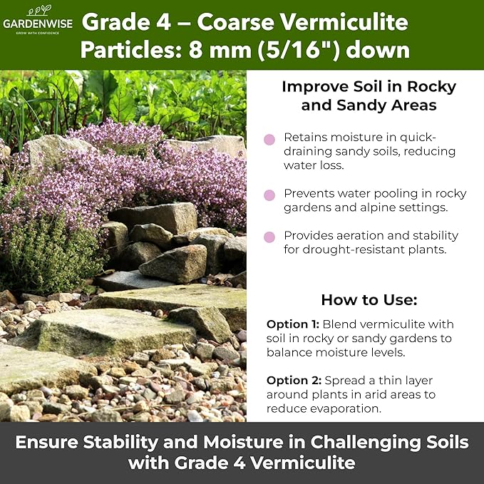 Organic Coarse Vermiculite for Indoor Gardening Plants and Mushrooms – Enhances Soil Aeration, Seed Germination, Rooting Cuttings – Small Packages and Bulk (Vermiculite Grade 4 – Coarse, 3 qt)