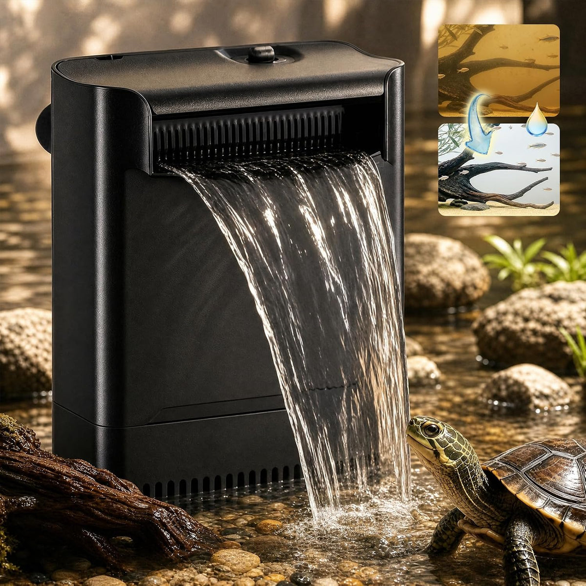 IX-120 Turtle Tank Filter Aquarium Filter Power Adjustable 30-55 Gal. - Medium for 20-55 Gal