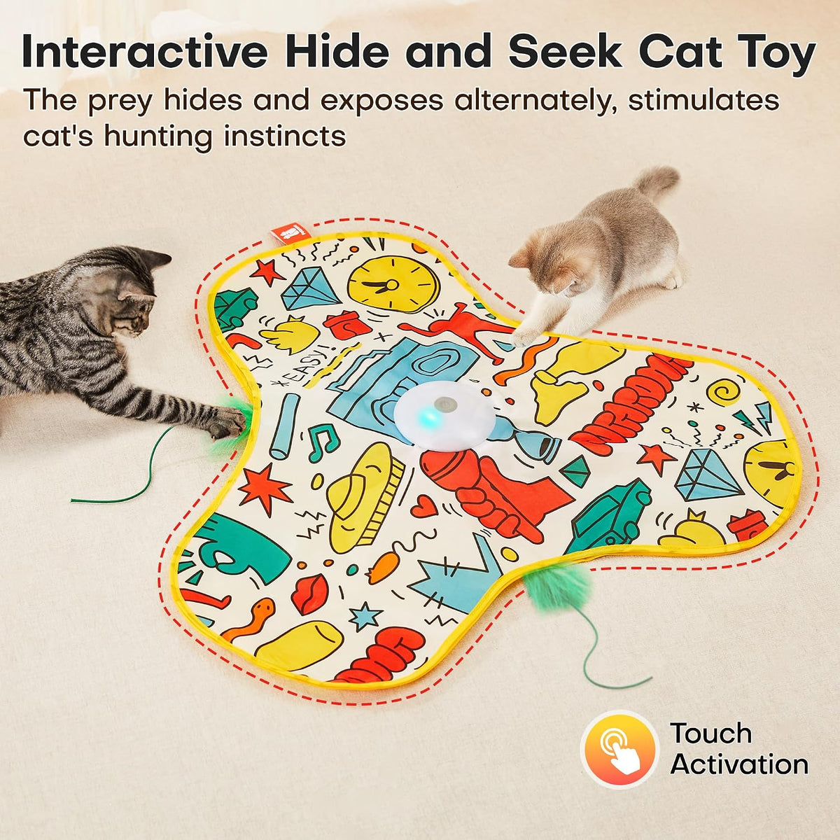 Potaroma Hide and Seek Interactive Cat Toys – Essentials for Cats - Graffiti Cover / 1 Count - image 2