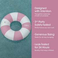 FUNBOY Giant 46" Vintage Pink Stripe Pool Tube Float with Cup Holder – Fun for Kids & Family - Purple - image 4