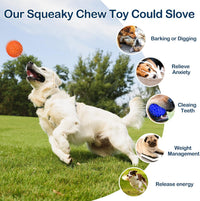 2 Pack Indestructible Squeaky Dog Balls for Aggressive Chewers - Blue+Orange - image 4