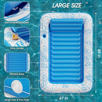 Inflatable Tanning Pool Lounger Float - Blue / XX-Large - image 4