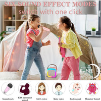 Karaoke Machine for Kids, Portable Bluetooth Speaker with 2 Wireless Microphones, 1 Disco Ball - pink - image 3