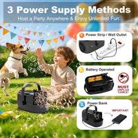 Zerhunt Durable Bubble Machine for Party: 3 Power Modes for Non-Stop - Black - image 2