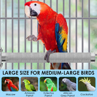 KATUMO Parrot Perch - Stainless Steel African Grey Perch Bird Cage Accessories for Small to Large - S: 6 x 0.7 inch - image 4