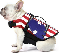 Dog Life Jacket, Cute Wings Adjustable Dog Life Vest with Chin Float and Handle for Swimming - Usa Flag / Xs (Chest Girth 11.8"-16.5")