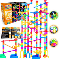 Marble Genius 300 pcs Glow Marble Race Track & STEM Toy for Kids Ages - Extreme Set - 300 pcs