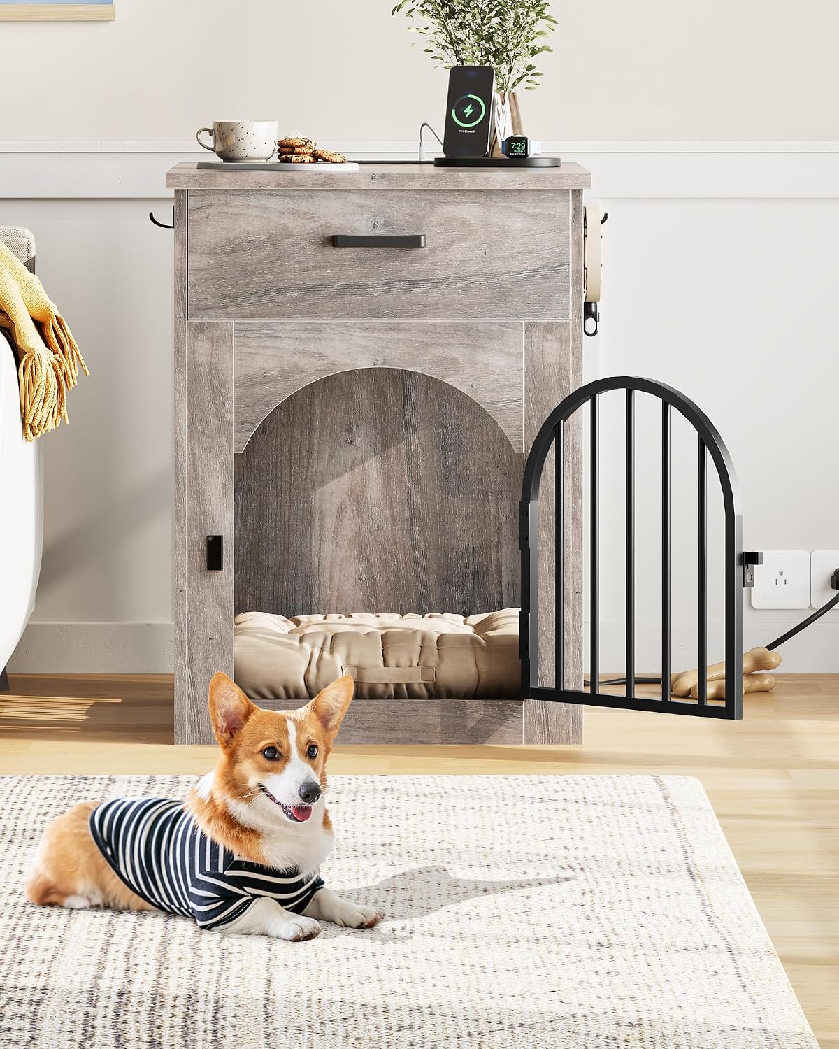 CHOEZON Dog Crate Furniture - Greige - image 3