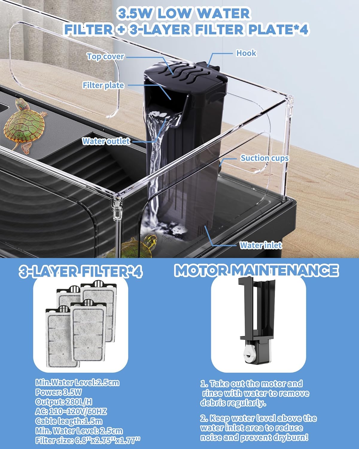 MoonOrange Small Turtle Tank Kit - Black Kit - image 3
