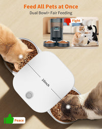 HoneyGuaridan Automatic Cat Feeder for 2 Cats - A25D White - image 2