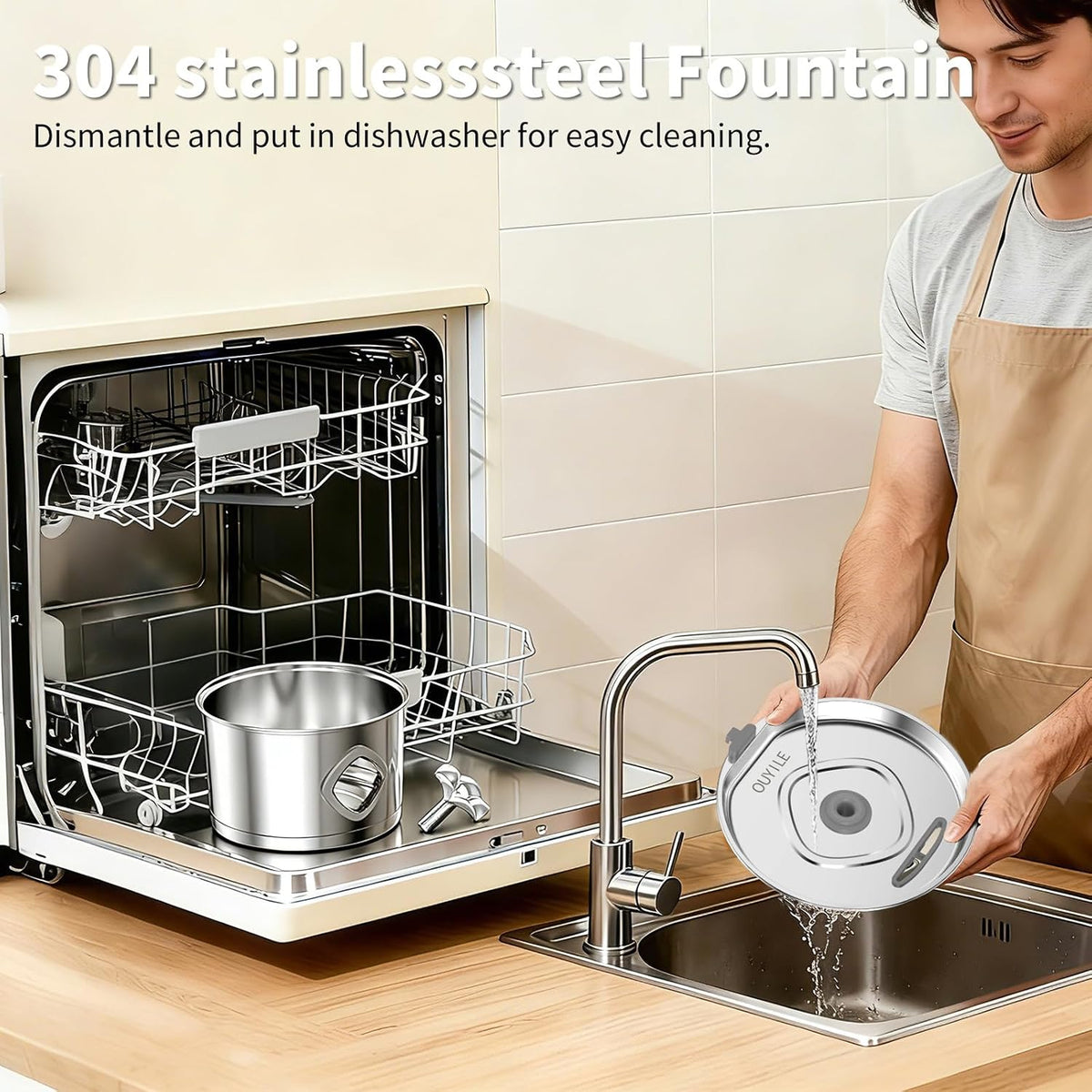 Stainless Steel Cat Fountain - TY11 - image 3