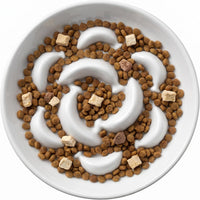 Ceramic Slow Feeder Cat Bowl - White / 1.2"H Standard