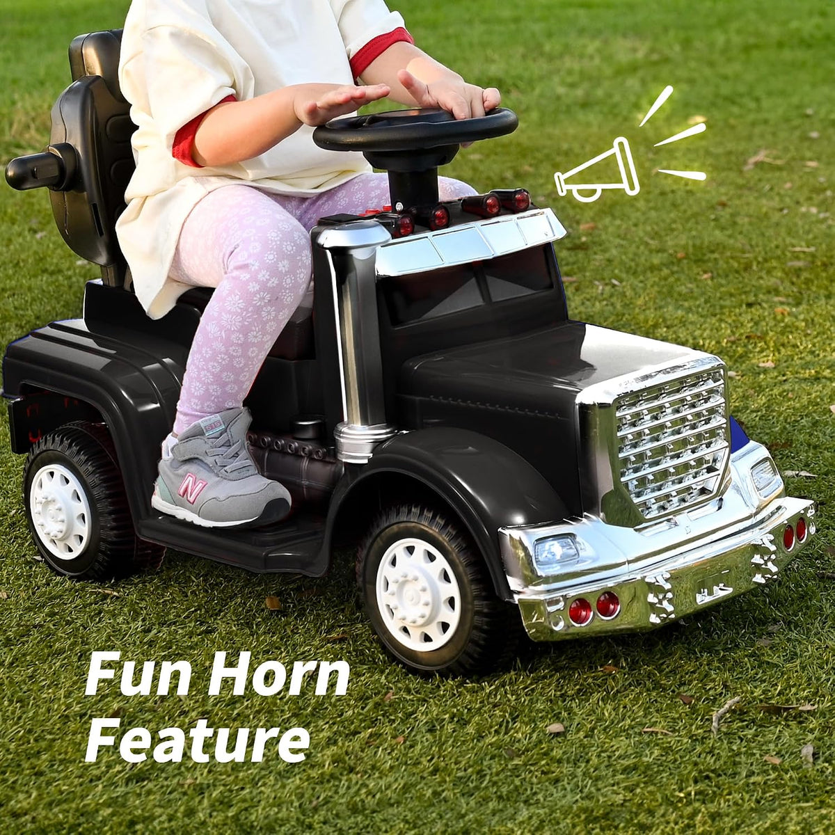 Outfunny 3-in-1 ride-on push car for toddlers in black with parent push handle and handrails - view 13