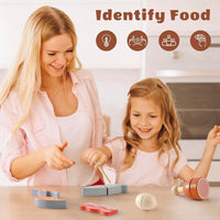 ROBOTIME wooden play food cutting fruit set with storage shopping bag - view 9