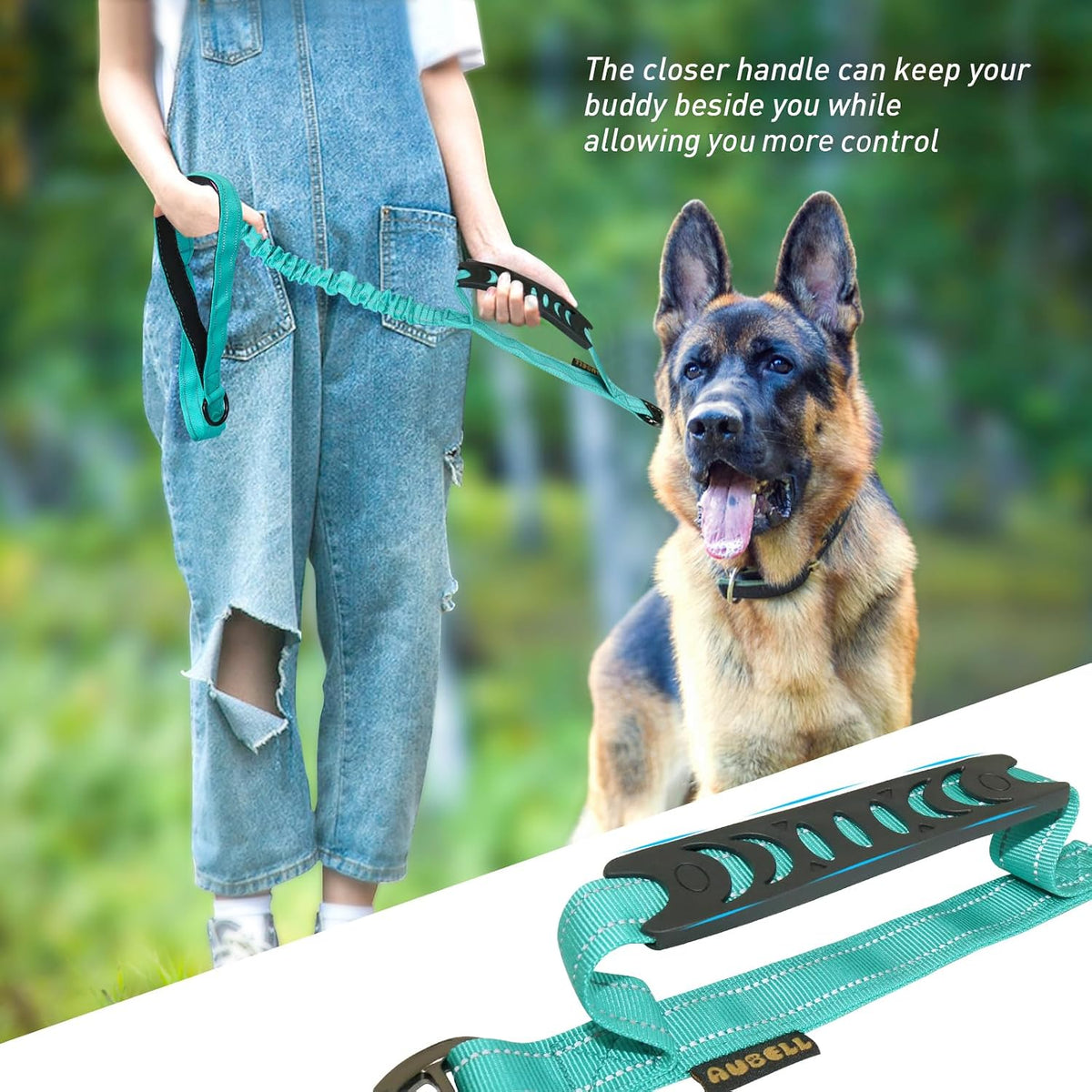 AUBELL Tactical Dog Leash Heavy Duty - Teal - image 3