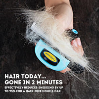 DakPets Deshedding Tool | Stainless Steel Grooming Brush for Shedding Fur Removal - Cats and Dogs