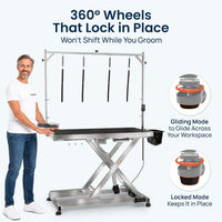 Professional Electric Dog Grooming Table, Heavy Duty - STAINLESS STEEL / 49" - image 4