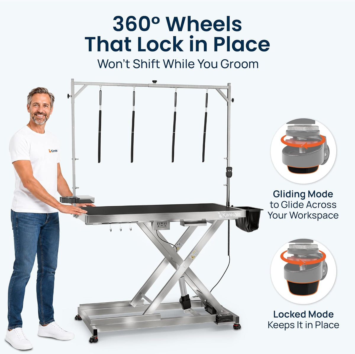 Professional Electric Dog Grooming Table, Heavy Duty - STAINLESS STEEL / 49" - image 4