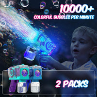 EagleStone Bubble Machine Guns 2 Packs with 2 Solutions 20 Concentrate – Fun for Kids & Family - Blue,purple - image 2