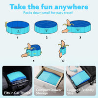 SLOOSH Foldable Dog Kiddie Pool - Blue / 32" x 8" - image 4