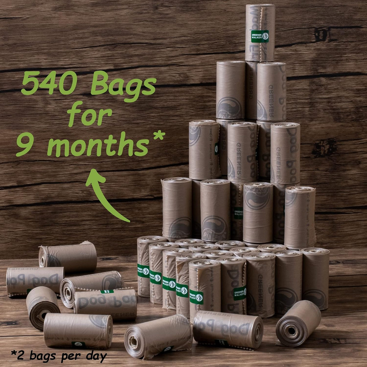 Greener Walker Poop Bags for Dog Waste-540 Bags - Brown / 1 Count (Pack of 540) - image 2