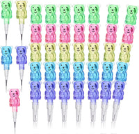Chinco 20 Pieces Bear Stackable Pencils for Kids 5 in 1 Plastic Pencil – Fun for Kids & Family - 20