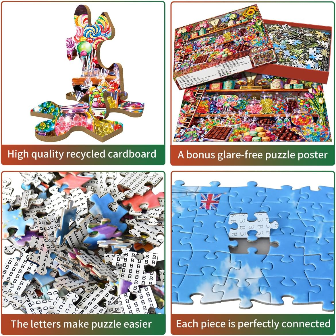 1000 Piece Jigsaw Puzzle, French Riviera Flower Market - Candy Store - image 3