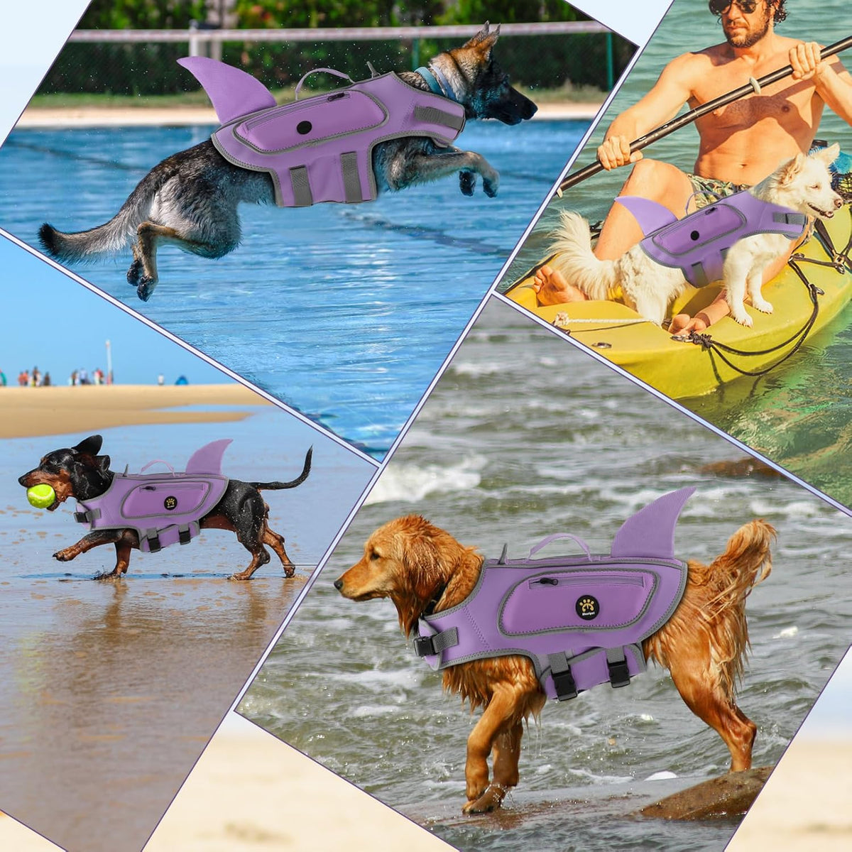 Dog Life Vests for Boating and Swimming, Dog Life Jacket – Essentials for Dogs - Lilac / Small - image 4