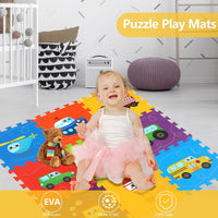Baby Play Mat, Foam Playmat for Babies, Kids Play Mat - 9 Pieces-vehicle Puzzle Mat - image 2