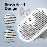 Pet Grooming Brush with Electronic Mist Spray - White - image 3