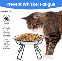 Ceramic Cat Bowls, Raised, Whisker Friendly - raised dish,2 pack / line cat - image 4