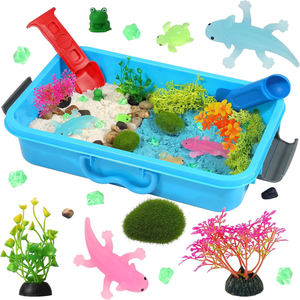 AGENTLAN Ocean Sensory Bin with Sensory Sand - AXOLOTL