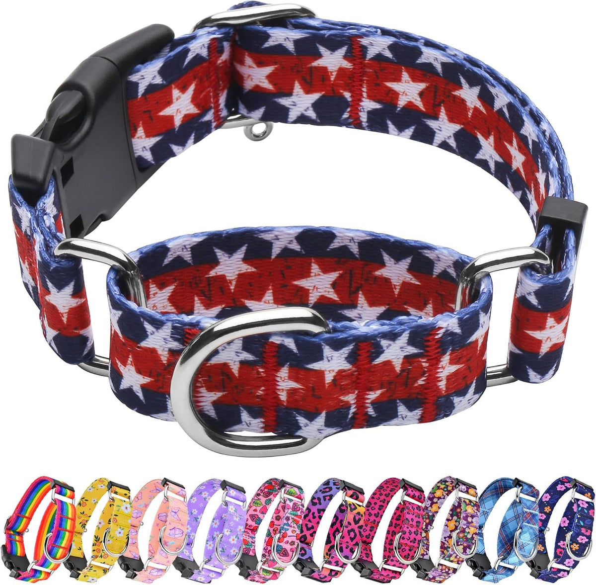 Martingale Dog Collar with Buckle - Star / Medium