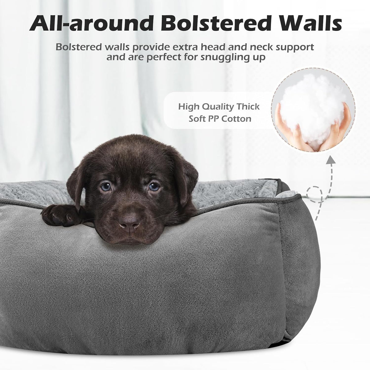 Rectangle Washable Orthopedic Dog Bed for Small - L(30"x 24"x 9") / Light Grey - image 2