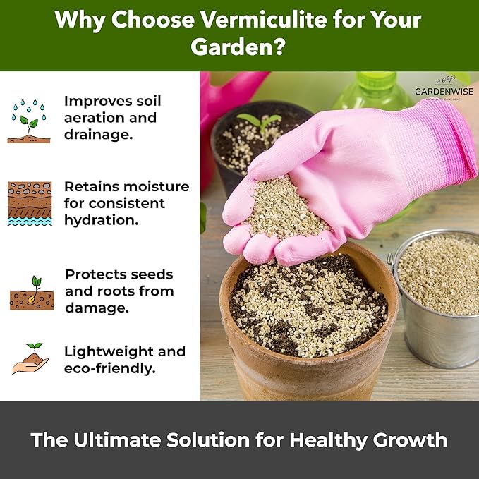 Organic Coarse Vermiculite for Indoor Gardening Plants and Mushrooms – Enhances Soil Aeration, Seed Germination, Rooting Cuttings – Small Packages and Bulk (Vermiculite Grade 3 – Medium, 30 quarts)