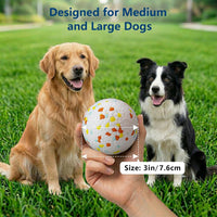 Dog Balls, Indestructible Dog Tennis Balls for Aggressive Chewers – Essentials for Dogs - White & Orange (4-Pack) / Medium (3" diameter) - image 3