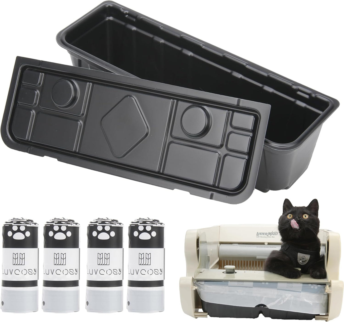 40 Litter Box Liners with a Permanent Waste Receptacle Compatible - For Littermaid 1St/2nd Edition Litter Box
