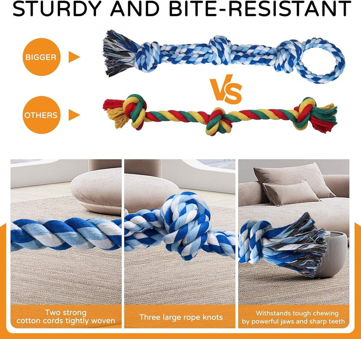 2 Pack Chew Toys, for Aggressive Chewers – Essentials for Dogs - image 4
