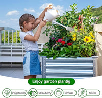 Land Guard Galvanized Raised Garden Bed with Legs, 48×24×32in Large Metal Elevated Raised Planter Box with Drainage Holes for Backyard, Patio, Balcony, 400lb Capacity
