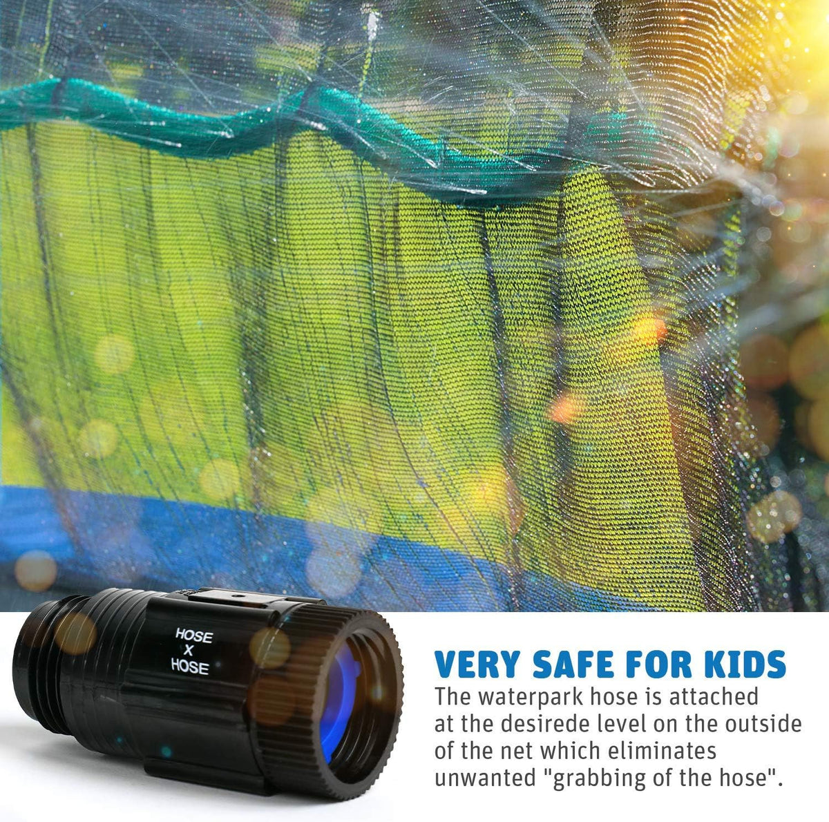 Trampoline Sprinkler Waterpark, Heavy Duty Hose – Fun for Kids & Family - Green Hose - image 3