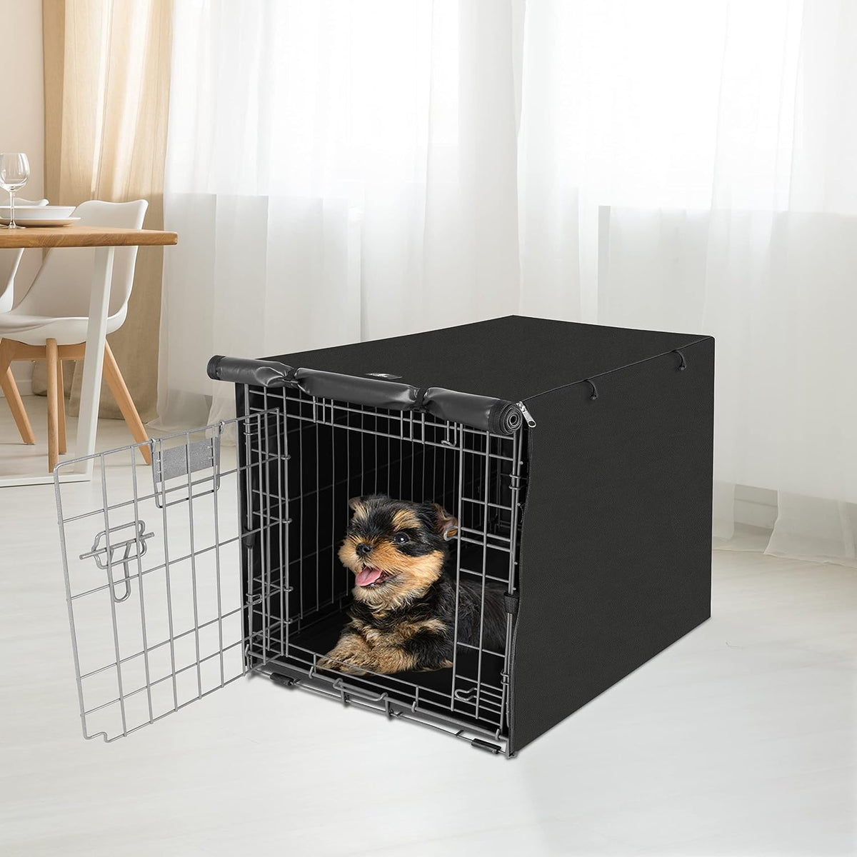 X-ZONE PET Dog Crate Cover Waterproof Kennel Cover - 24.0"L x 18.0"W x 20.0"H / Black - image 2
