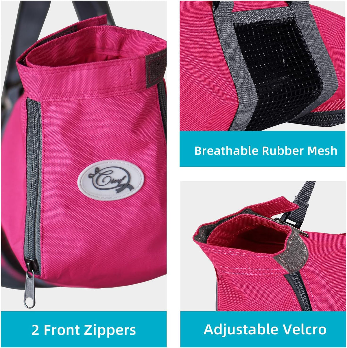 Cinf Cat Restraint Grooming Bag - M (8-12lbs) / Rose Red - image 4