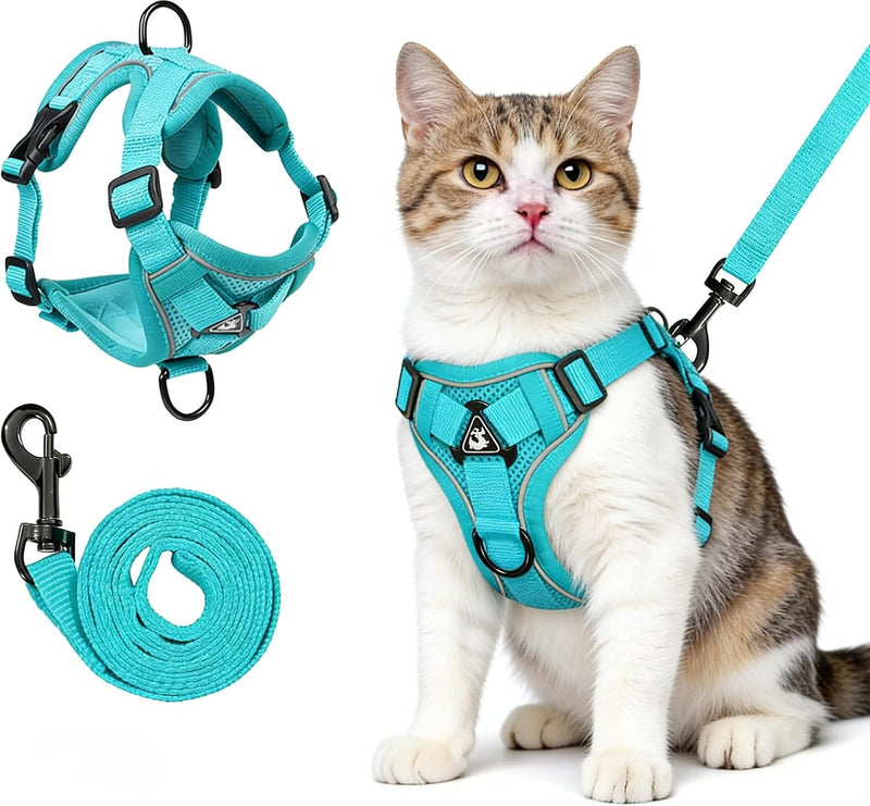 Cat Harness and Leash for Walking - Emerald / L : 11-16.5 LB