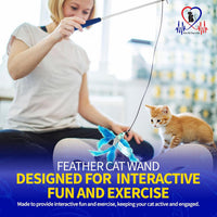 Pet Fit For Life Cat Feather Interactive Wand Toy Set - Wand + 2 Feathery Fish - image 4