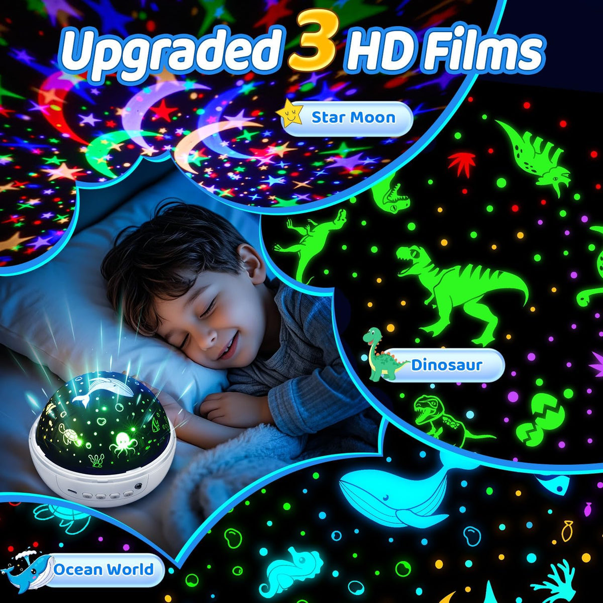 Staryou Dinosaur Toys, Remote+ 3Films+ 93Effects Dinosaur Toys for Kids 3-5 – Fun for Kids & Family - White - image 2